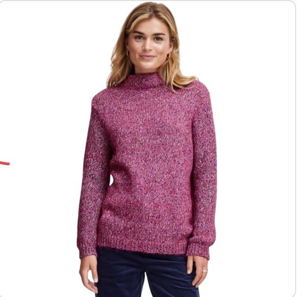 XL💖Fransa Mock Neck Knit Very Berry Sweater Pullover - Picture 3 of 8